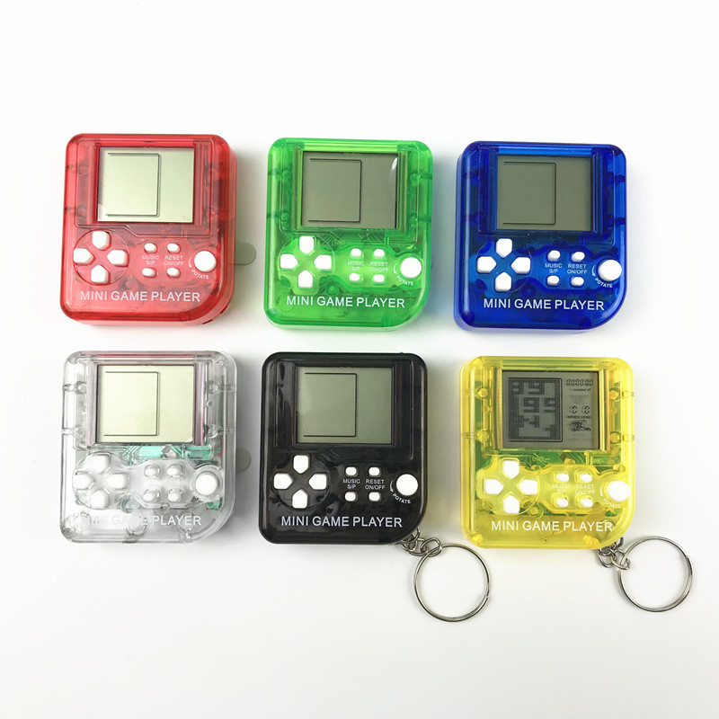 Cross-Border Supply Tetris Game Console Handheld Game Machine Mini Electronic Game Machine Key Ornament Toys