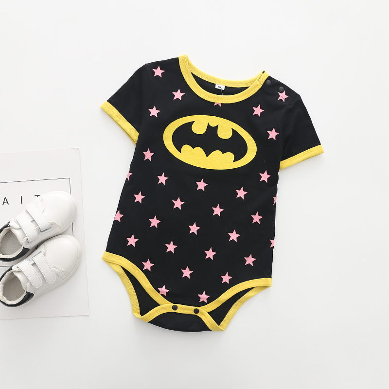 One Piece Dropshipping Baby Thin Baby Spider-Man Printed Short-Sleeved Triangle Jumpsuit Summer Cotton Rompers Romper Baby Clothes