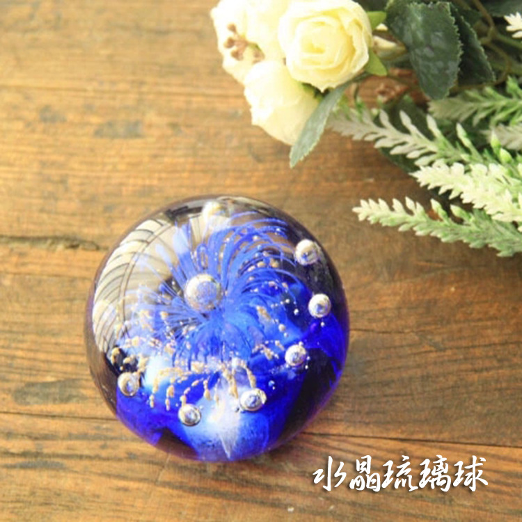 淄博琉璃工艺品圣诞琉璃礼花球 博山琉璃工艺品 家居饰品 装饰摆