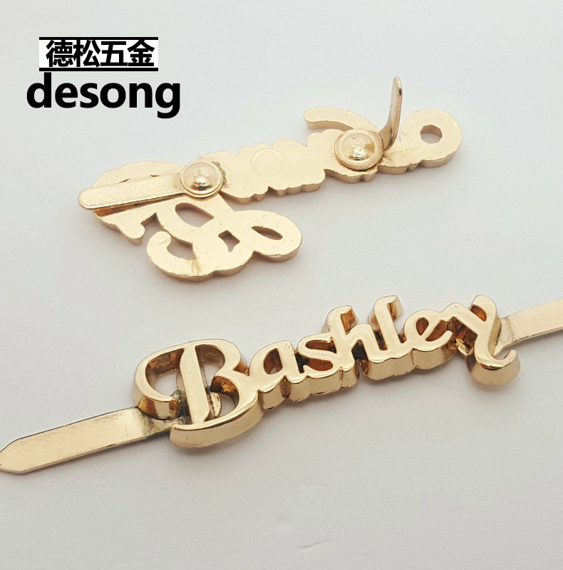 Die-Casting Zinc Alloy Pure Letter Pin Metal Badge Luggage Card Holder Decorative Metal DIY Handmade Small Sign