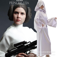 星球大战cosplay表演服装女款莉亚公主白色长裙礼服 成人儿童款