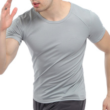 跨境独立2023夏季新品男士速干T恤青年加大码登山运动圆领短袖t恤