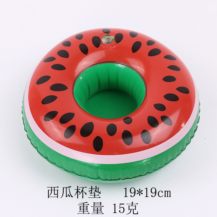 in Stock Supply Inflatable Flamingo Donut Lemon Watermelon Pineapple Crab Love Cup Holder Inflatable Water Coaster