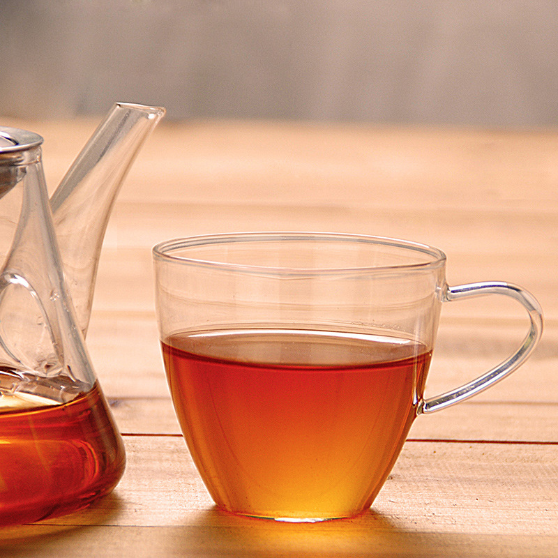 heisou功夫花草茶具 2个手工玻璃小水杯套装 透明品茗茶杯子kc39