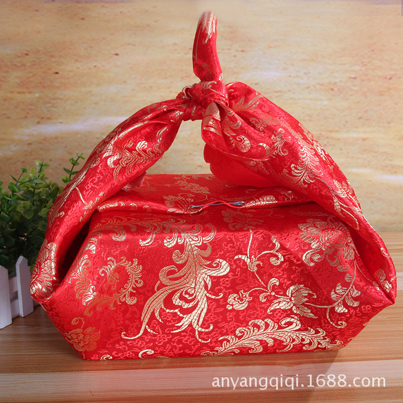 Wedding Supplies Wrapping Cloth Wholesale Wedding Red Wrapping Cloth Bride Dowry High-Grade Satin Wrapping Cloth Receiving Blanket