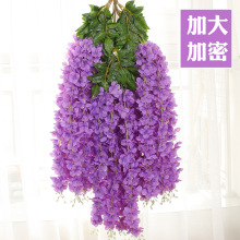 仿真紫藤花豆花串紫罗兰垂吊塑料绢花装饰植物吊顶花婚庆假花藤条