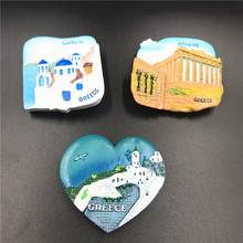 希腊旅游纪念品圣托里尼岛树脂冰箱贴磁性礼品爱琴海