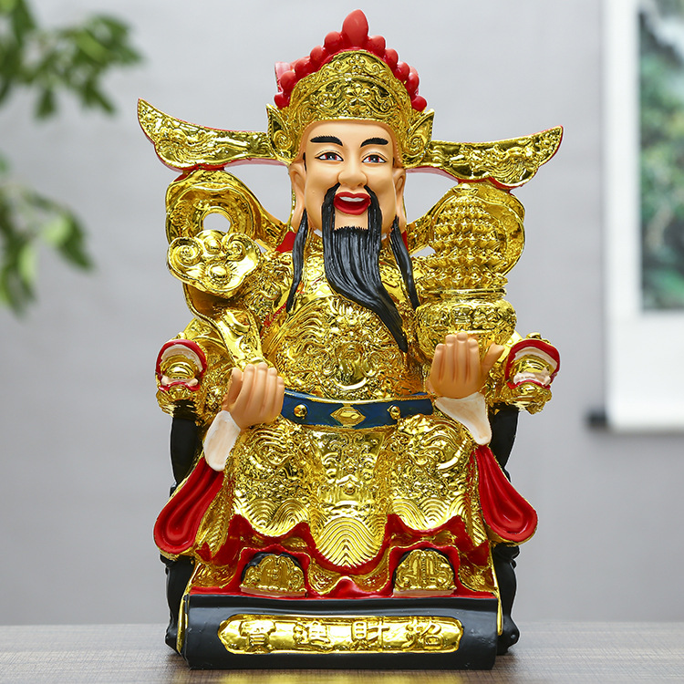 Factory Wholesale Household Red Clothes God of Wealth Wealth God of Wealth Home Worship Shop Opening God of Wealth Decoration Buddha Statue