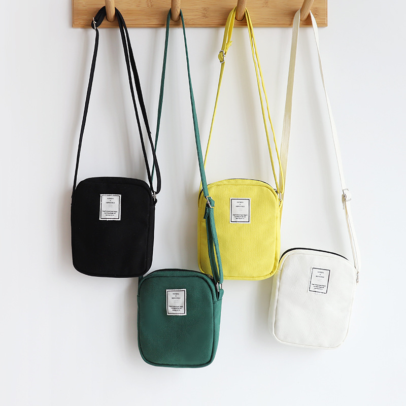 New Trendy Korean Canvas Bag Women's Messenger Phone Bag Small Bag Wholesale Small Square Bag