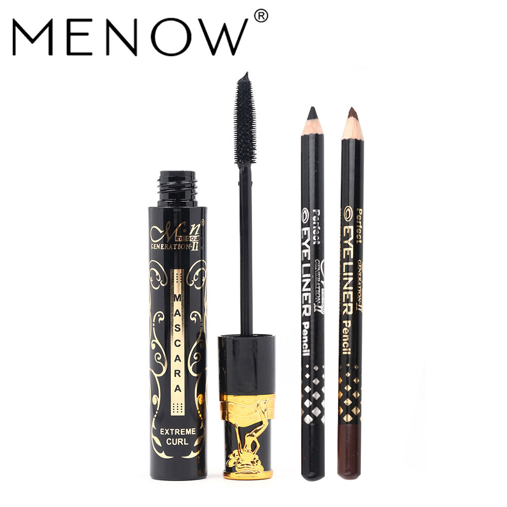 Cross-Border Makeup Menow Miele 296b-m10006 Curling Thick Mascara Silicone Bruch Head Get Eyebrow Pencil Free