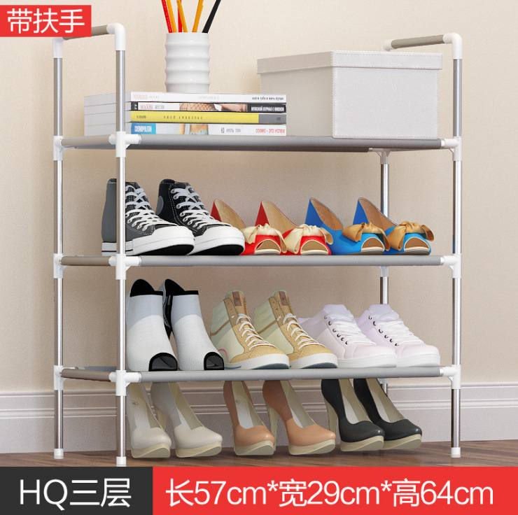 Lehuoshiguang Simple Dormitory Shoe Rack Student Bedroom Storage Rack Plastic Iron Shoe Rack Multi-Layer Assembly