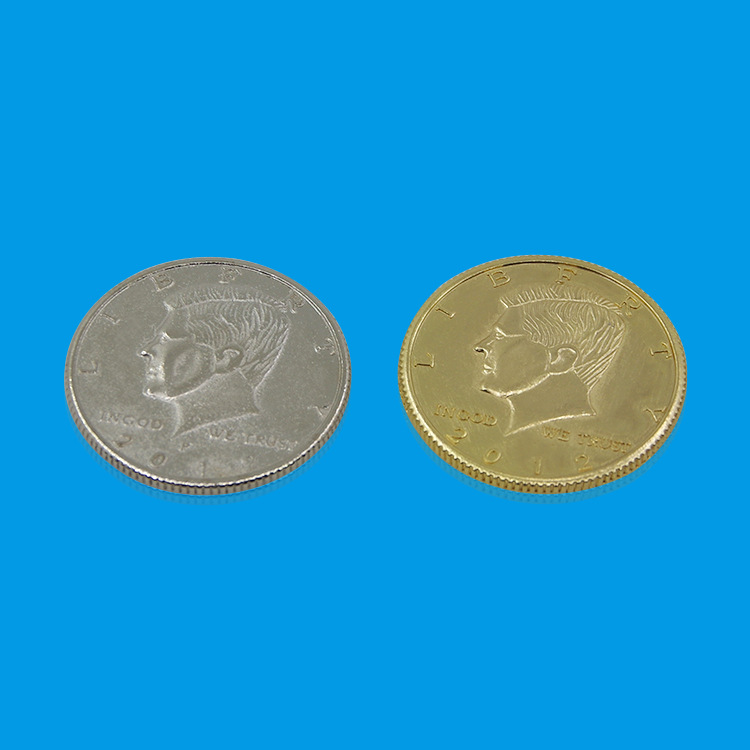 50美分硬币 half dollar半美元硬币 金色银色魔术币 魔术道具批发