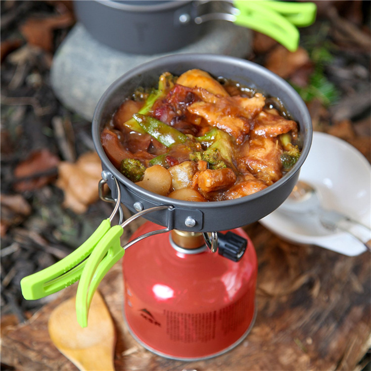 Camping Pot Outdoor Jacketed Kettle Portable Combination Pot Set Picnic Pot Set Backpack Lightweight Pot Set Picnic Cooker