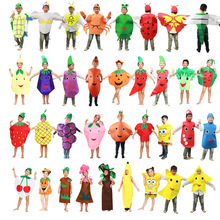 儿童派对走秀衣服儿童水果服装自制环保服草莓套装diy手工服装
