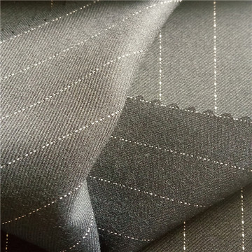 现货梭织条纹布 tr色织斜纹条纹面料 商务休闲男女西装礼服裤料