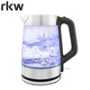 跨境1.8L优选高硼硅LED蓝灯玻璃电热水壶出口礼品烧水壶工厂
