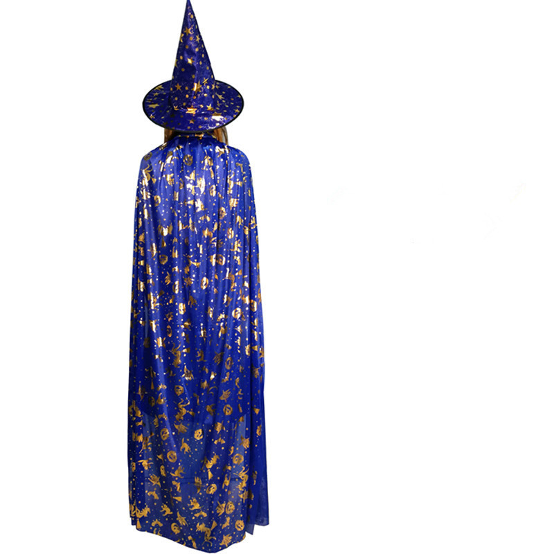 Halloween Cloak Children Adult Makeup Costume Props Gilding Pumpkin Cloak Witch Witch Cloak Robe