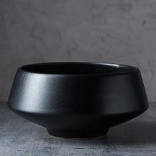 美光烧外贸陶瓷餐具黑色异形沙拉面碗汤碗刺身碗花器陶瓷花盆
