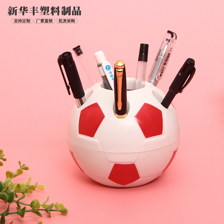 plastic pen holder multi-functional student wholesale pen holder cartoon football pen holder football pen holder