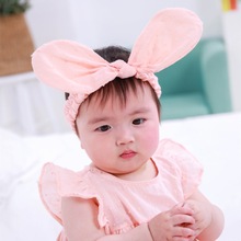 新款韩版宝宝儿童发饰可爱棉布大兔耳朵发带批发头饰