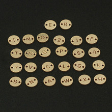 美国14K包金26个英文字母0-9数字DIY串珠饰品配件双孔连接片