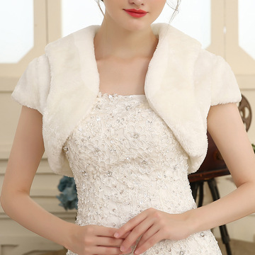 新款斗篷披肩秋冬毛绒新娘结婚礼服毛绒披肩加厚外贸跨境一件代发