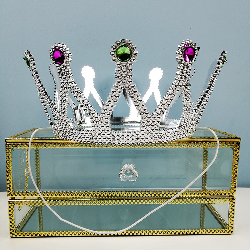 King Crown Halloween Children's Ball Dress up Electroplating Plastic Crown Truncheon Party Supplies Birthday Headdress Hat