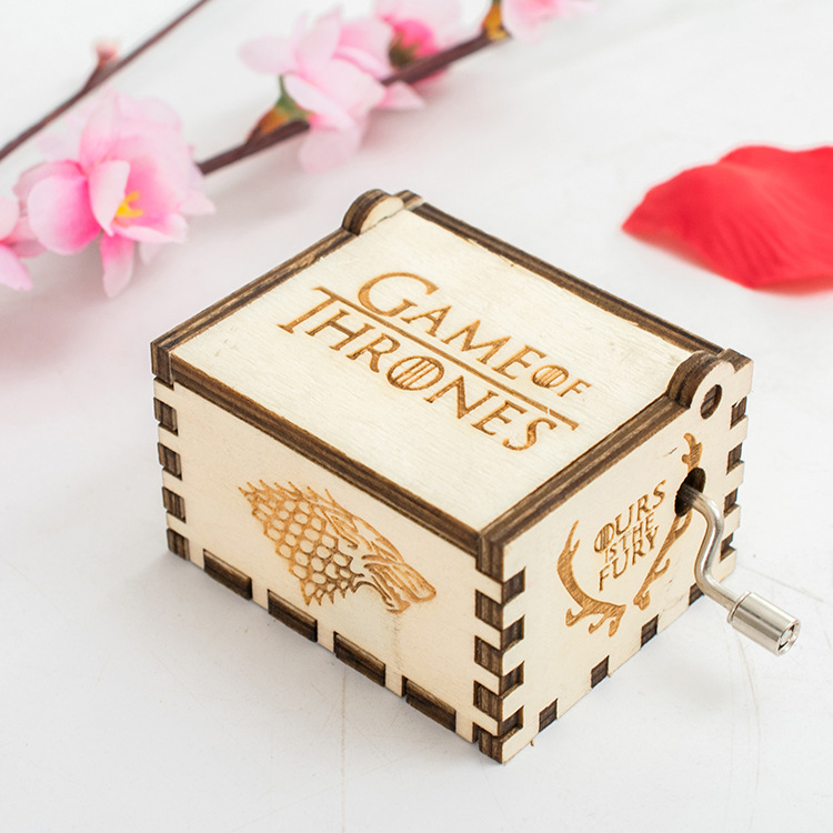 Wooden Hand-Cranked Music Box Toy Stall Decoration Wholesale Painted Carved Music Box Various Styles Boutique Gift