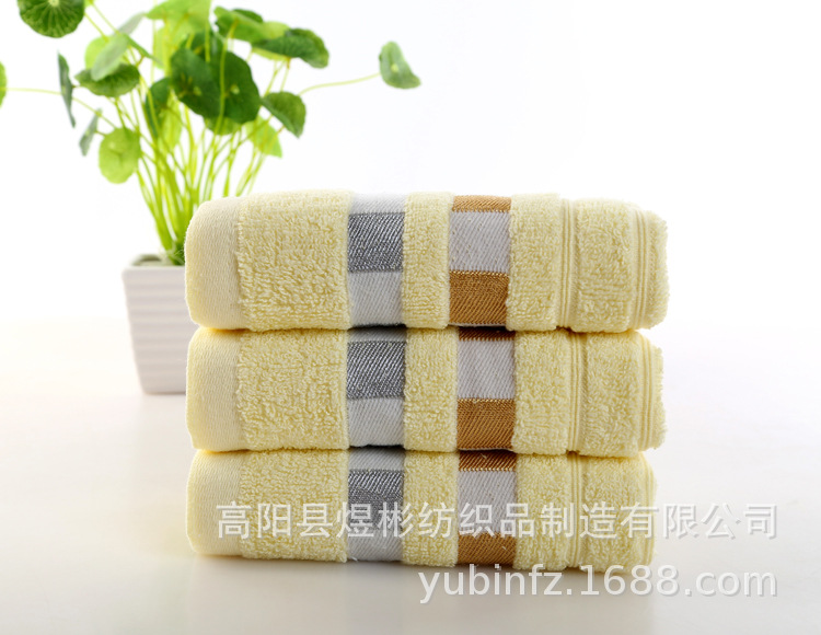 * Yarn Cotton Thickened 34*74 Adult Jacquard Large Plaid Cotton Towel Gift Household Daily Towel