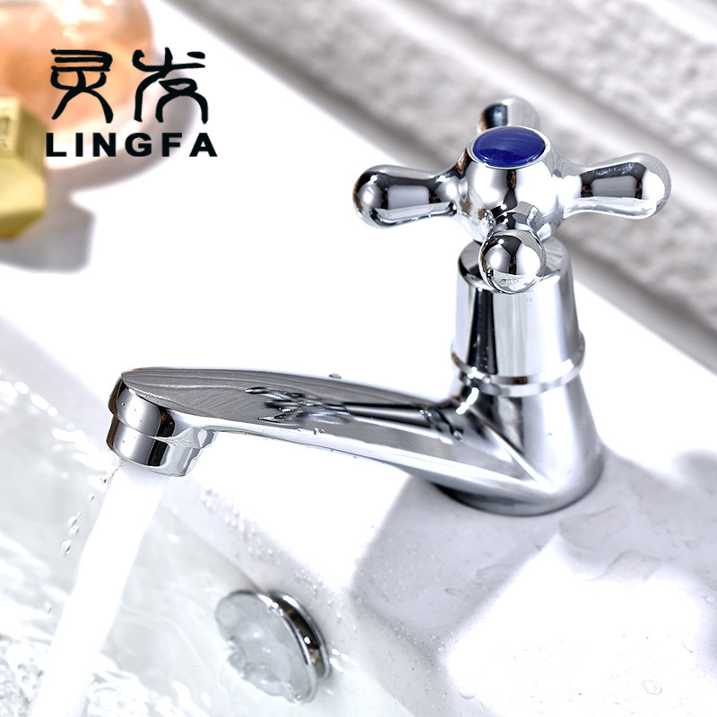 Factory Wholesale Bathroom 96 Basin Faucet Single Cold Quick Open Washbasin Faucet Basin Wash Basin Single Hole Faucet Water Tap