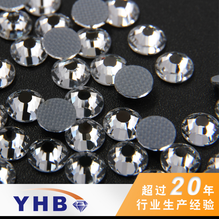 Factory Wholesale White Bottoming Drill Hot Rhinestone Rubber Bottom Stud Earrings Clothing Accessories Ornament Accessories Stick-on Crystals Dance Taking Drill