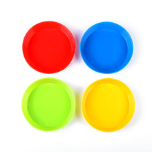 4个彩色圆碗 塑料调色碟印章颜料盘 儿童调色器皿易清洗 绘画工具