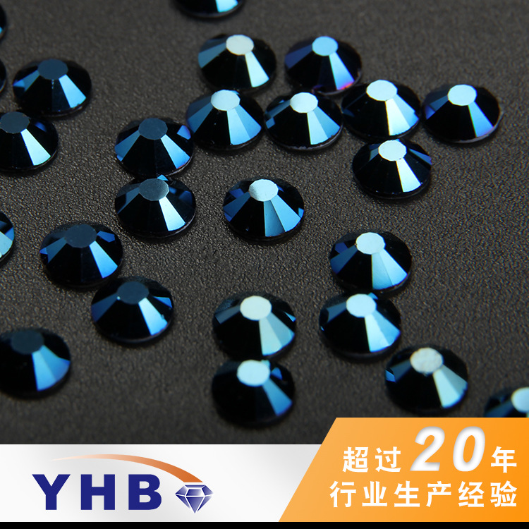 Yhb Factory Supply Swarovski Rhinestone Emulation Hot Insole Crystal Metal Blue Glass Drill 8mm Wedding Dress Decoration Manicure Jewelry