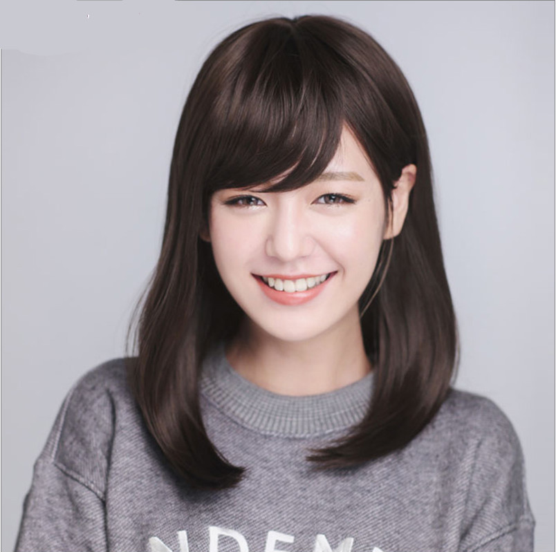 厂家批发假发女全头套网红同款气质中长发修脸锁骨发化纤头套现货