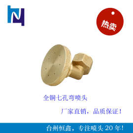 恒鑫厂家直销，全铜七孔弯喷头，直线喷雾可调节