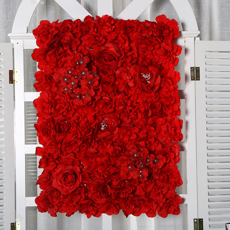 Artificial Flower Row Wedding Background Decoration Artificial Flower Shopping Window Decoration Rose Hydrangea Artificial Flowers Wall Wholesale