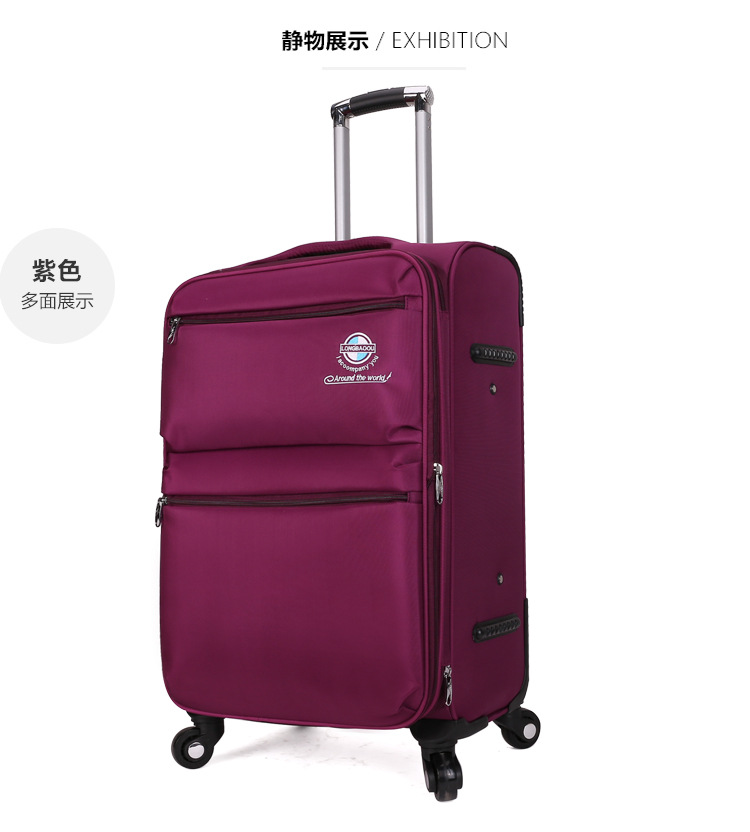 Travel Boarding Bag Boxes Oxford Cloth Simple Trolley Case 24-Inch Universal Wheel Mute Luggage Wholesale