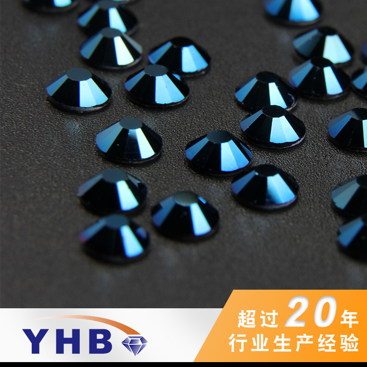 Yhb Factory Supply Swarovski Rhinestone Emulation Hot Insole Crystal Metal Blue Glass Drill 8mm Wedding Dress Decoration Manicure Jewelry