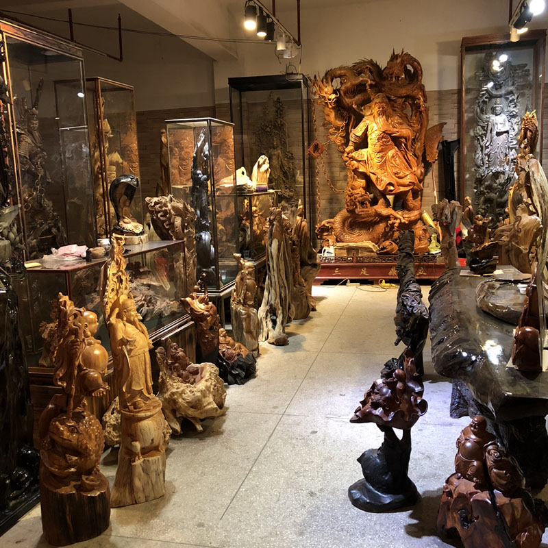 崖柏根雕摆件客厅手工雕刻关公观音弥勒佛人物红木大型山水工艺品