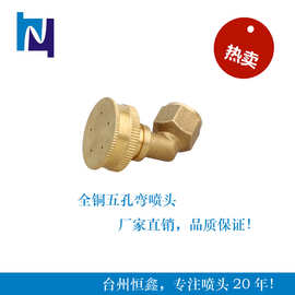 恒鑫喷头 厂家直销 全铜五孔弯喷头