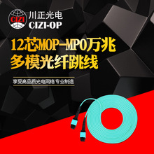 供应 12芯MPO-MPO万兆多模光纤跳线 MPO-LC 40G集束光纤跳线1米