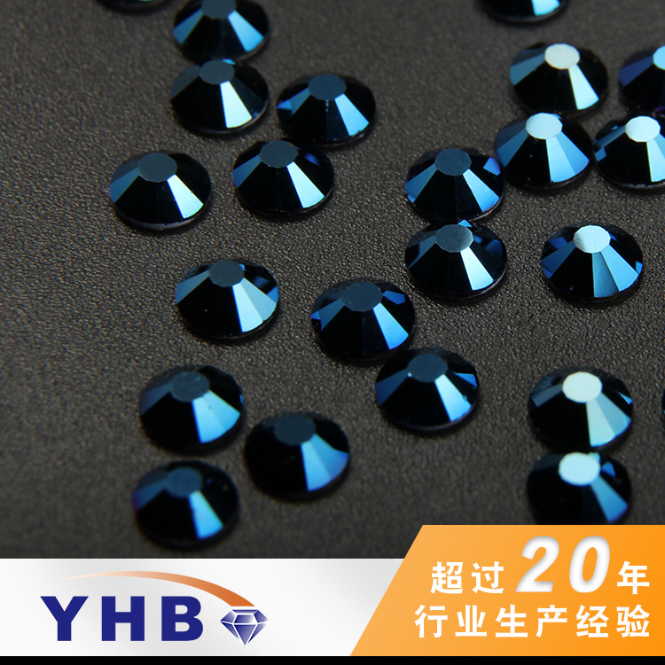 Yhb Factory Supply Swarovski Rhinestone Emulation Hot Insole Crystal Metal Blue Glass Drill 8mm Wedding Dress Decoration Manicure Jewelry