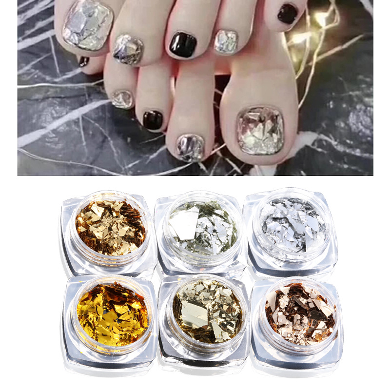 美甲玻璃纸饰品碎片小红书爆款金属极光纸穿戴甲指甲美甲饰品批发