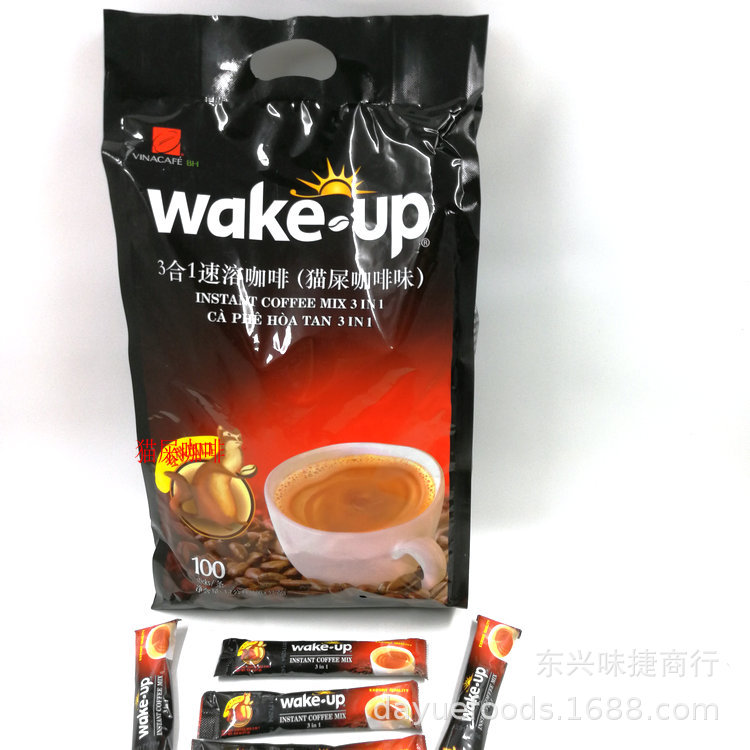 越南原装威拿貂鼠咖啡Wake-up猫屎咖啡三合一速溶咖啡1700g