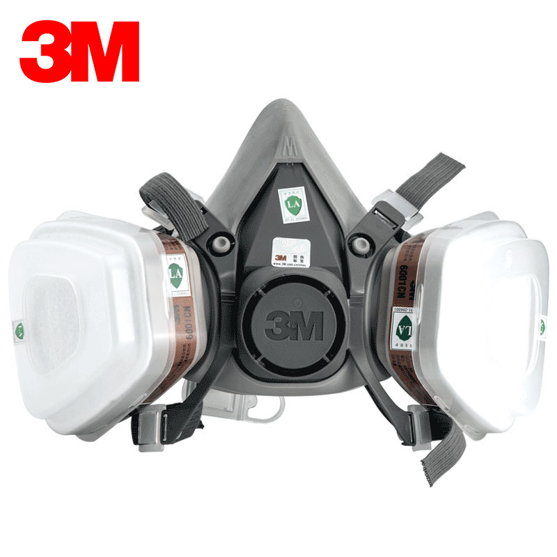 3M6200防毒面具双滤罐喷漆防护农药化工气体防异味防毒面罩口罩