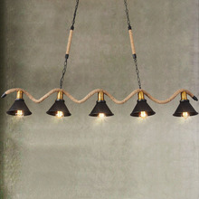 亚马逊led麻绳吊灯创意个性吗麻绳编织灯吧台咖啡厅灯具厂家直销