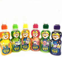 韩国进口儿童饮品 啵乐乐草莓苹果味波子果汁汽水235ml*24瓶/箱