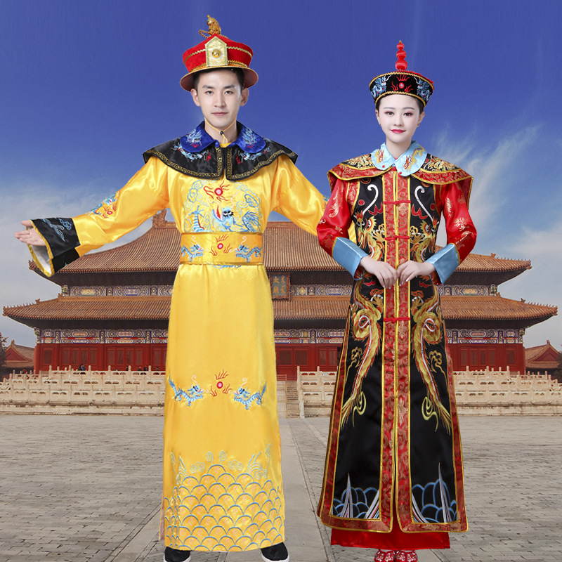 qing dynasty ancient costume court costume emperor empress costume adult prince dragon robe phoenix gown men‘s and women‘s hanfu performance costume wholesale