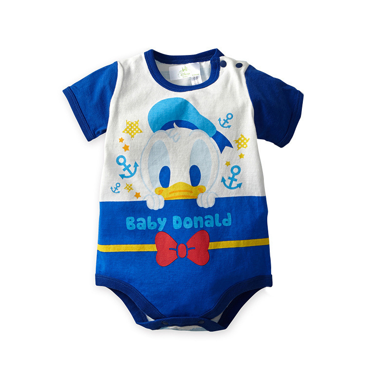 Summer Thin Cartoon Baby Clothes Cotton Short-Sleeved Triangle Sheath Jumpsuit Romper