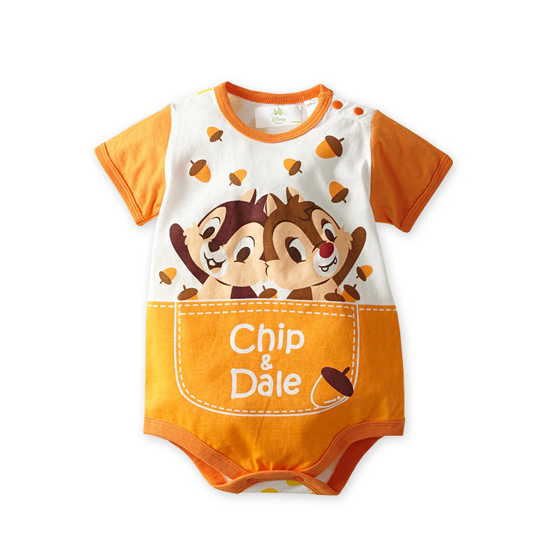 Summer Thin Cartoon Baby Clothes Cotton Short-Sleeved Triangle Sheath Jumpsuit Romper